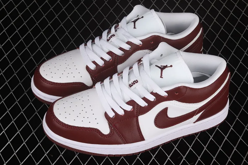 All categories Air Jordan Jordan series basketball shoes Air Jordan 1 Low Air Jordan 1 Low AJ1 Joe 1 wine red and white low-top basketball shoes DC0774-116